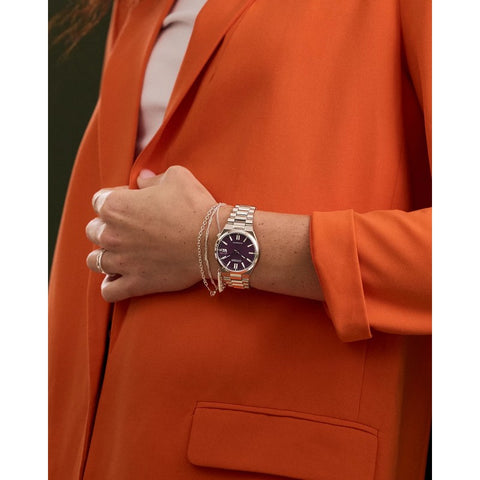 Montre CITIZEN Tsuyosa Authentic x Fun – Réf. NJ0200-50W – Automatique 37 mm – Cadran Violet – Verre Saphir – 5 ATM