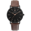 Montre Homme Pierre Lannier Cityline 203F434 – Cadran Noir, Bracelet Cuir Brun 39mm
