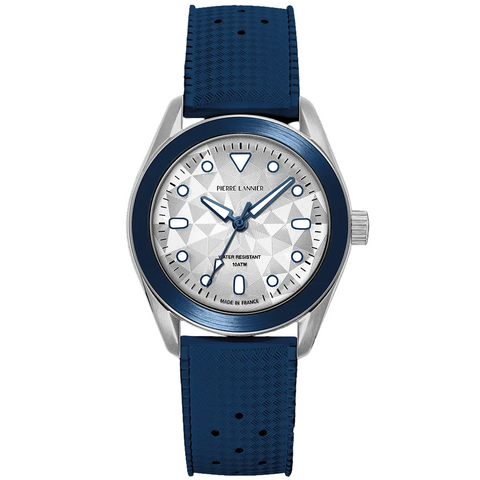 Pierre Lannier Bora 207K126 – Montre Homme Argent & Bleu 39 mm | Collab 10 ATM