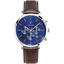 Montre Homme Pierre Lannier Baron 221F164 – Chronographe Cadran Bleu, Bracelet Cuir Brun 43mm