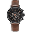 Montre Homme Pierre Lannier Baron 222G434 – Chronographe Cadran Noir, Bracelet Cuir Brun 43mm