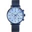Montre Homme Pierre Lannier Baron 222G469 – Chronographe Cadran Bleu, Bracelet Acier Milanais Bleu 43mm