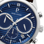 Montre Homme MONARCK Argenté Cadran Bleu Bracelet Cuir Brun 22 MM Réf 232G164