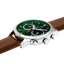 Montre Homme MONARCK Argenté Cadran Vert Bracelet Cuir Brun 22 MM Réf 232G174