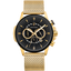 Montre Pierre Lannier Sentinelle 238G032 – Homme – Chronographe Doré & Cadran Noir – Bracelet Milanais Acier Doré – Fabriquée en France