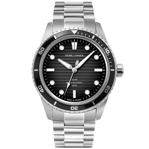 Montre Homme Inti – Cadran Gris & Bracelet Acier Argenté 22 mm Réf. 244H131 – Pierre Lannier