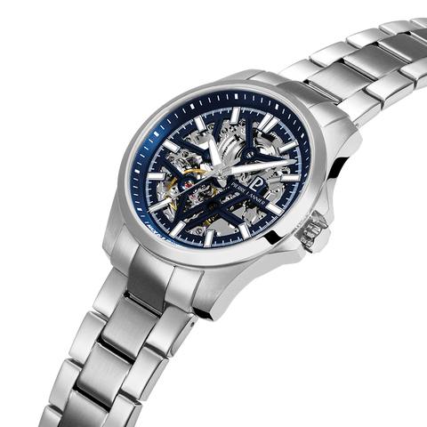 Pierre Lannier SKELETOM 304G161 – Montre Automatique Squelette Bleu Acier 40 mm