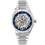 Montre Homme Pierre Lannier Copilote Automatique 43 mm – Réf. 308G161 – Boîtier Tonneau Acier, Cadran Squelette Bleu, Bracelet Acier