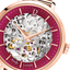 Montre Femme Pierre Lannier Automatique 35 mm – Réf. 313B958 – Cadran Squelette Framboise, Bracelet Acier Milanais Doré Rose
