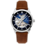 Montre Homme Pierre Lannier Monarck Automatique 43 mm – Réf. 315D164 – Cadran Bleu Fumé Cœur Ouvert, Bracelet Cuir Brun