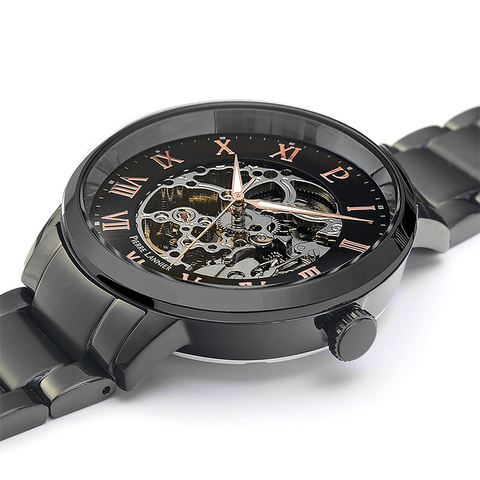 Montre Homme Pierre Lannier 316D439 – Automatique Cadran Noir, Bracelet Acier Noir 42mm