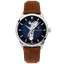 Montre Homme Pierre Lannier Monarck Automatique 43 mm – Réf. 316F114 – Cadran Bleu Fumé Cœur Ouvert Alsace, Bracelet Cuir Brun