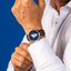 Montre Homme Pierre Lannier Monarck Automatique 43 mm – Réf. 316F124 – Cadran Bleu Fumé Cœur Ouvert Corse, Bracelet Cuir Brun