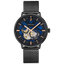 Montre Homme Pierre Lannier Trio 335B469 – Automatique – Cadran Bleu Nuit – Bracelet Milanais Noir – 42 mm