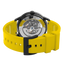 Pierre Lannier Paddock 341A449 – Montre Homme Chronographe 43mm Cadran Noir Bracelet Jaune Sport Racing