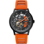 Montre Homme PADDOCK Noir – Cadran Noir & Bracelet Caoutchouc Orange 22 MM | Réf. 341A499