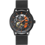 Montre Pierre Lannier Homme PADDOCK 345A499 – Automatique, Cadran Squelette Noir, Détails Orange, Bracelet Milanais 22 mm