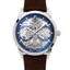 Montre Pierre Lannier Monarck Cadran Bleu Bracelet Cuir Brun – Réf. 346A164
