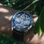 Montre Pierre Lannier Monarck Cadran Bleu Bracelet Cuir Brun – Réf. 346A164