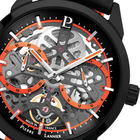 Pierre Lannier MONARCK 347A433 – Montre Automatique Racing Noir & Orange
