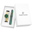 Pierre Lannier Coffret Femme CHOUQUETTE Cadran Vert Bracelet Cuir Vert Réf 371H572