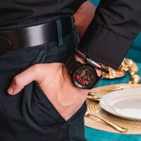 Coffret Pierre Lannier Paddock 384B439 – Montre Homme Full Black + Bracelet Acier Noir – Style Sport Chic – Idée Cadeau