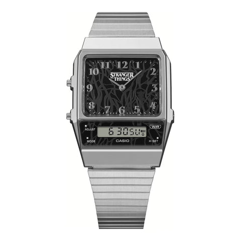 Montre CASIO x Stranger Things AQ-800EST-1AER – Édition Limitée – Série Vintage – Collaboration Netflix – Double affichage analogique & digital