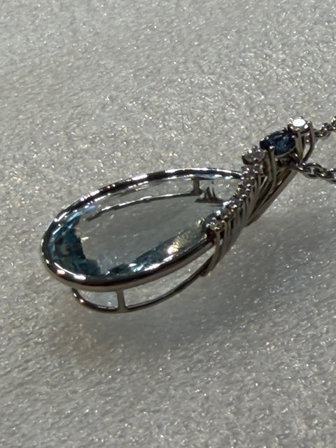 Collier Joaillerie Aigue Marine Diamants Saphir
