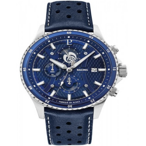 Montre Homme RCS Cadran Bleu Bracelet Cuir Bleu 462B16