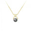 Iza-B - Collier pendentif géométrique en argent 925 rhodié doré, une perle de Tahiti et son diamant central de 0,020 ct