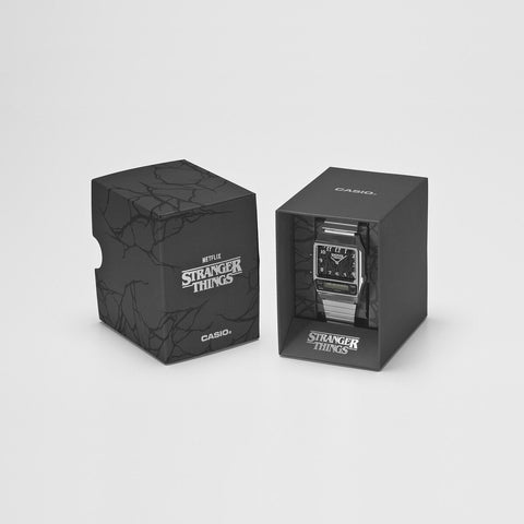 Montre CASIO x Stranger Things AQ-800EST-1AER – Édition Limitée – Série Vintage – Collaboration Netflix – Double affichage analogique & digital
