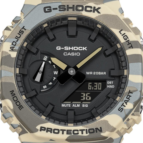 G-SHOCK GA-2100CM-5AER Camouflage – Montre Sport Résistante 200 m