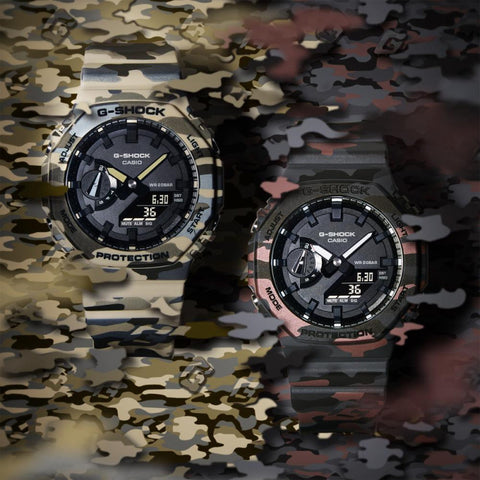 G-SHOCK GA-2100CM-5AER Camouflage – Montre Sport Résistante 200 m