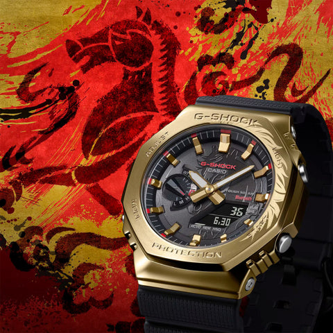 G-SHOCK GBM-2100CX-9AER – Édition Limitée Cheval de Feu 2026 – Solaire + Bluetooth – Acier Doré – 20 ATM