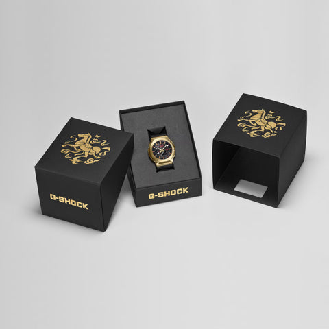 G-SHOCK GBM-2100CX-9AER – Édition Limitée Cheval de Feu 2026 – Solaire + Bluetooth – Acier Doré – 20 ATM