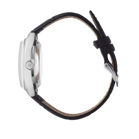 Montre LIP Général de Gaulle 671880 – Automatique 35mm – Fabriquée en France – Cadran argenté & bracelet cuir noir