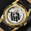 Montre LIP Annapurna Automatique 39 mm – Réf. 676012 – Mouvement Manufacture R26, PVD Doré, Cadran Blanc, Bracelet Cuir Alligator Marron