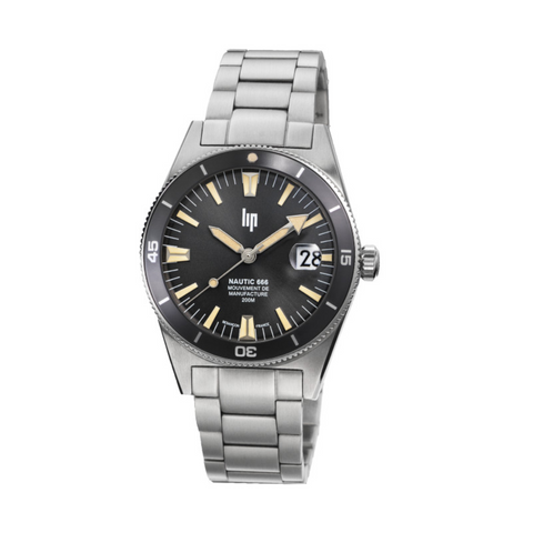 Montre LIP Nautic 666 Automatique 39 mm – Réf. 676053 – Mouvement Manufacture R26, Acier & Verre Saphir, Étanche 200 m