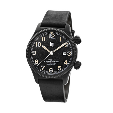 Montre LIP Type 14 Automatique 41 mm PVD Noir – Réf. 676031 – Calibre Manufacture R26, Verre Saphir, Étanche 100 m