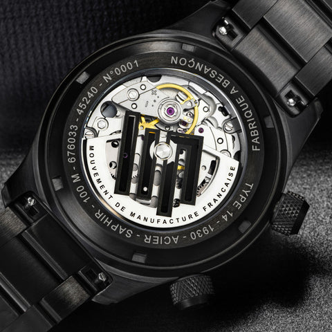 Montre LIP Type 14 Automatique 41 mm – Réf. 676033 – Mouvement Manufacture R26, PVD Noir, Acier & Verre Saphir, Étanche 100 m
