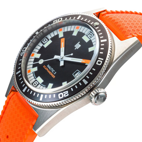 Montre LIP Nautic 3 Automatique 39 mm Scaphandrier – Édition Sapeurs-Pompiers Nageur-Sauveteur réf. 670098