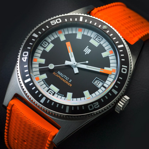 Montre LIP Nautic 3 Automatique 39 mm Scaphandrier – Édition Sapeurs-Pompiers Nageur-Sauveteur réf. 670098