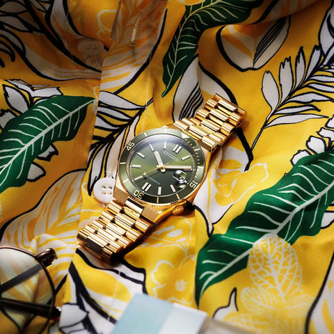 Citizen Tsuyosa NJ0232-53X – Full Gold Olive Automatique