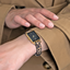 Montre Femme Pierre Lannier Ariane Quartz Rectangulaire – Réf. 006L539 – Boîtier PVD Jaune, Cadran Noir, Bracelet Cuir Léopard