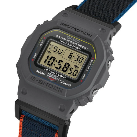 G-SHOCK DW-5600MNC-8A2ER – Montre Multicolore Bracelet Tissu FIDLOCK®