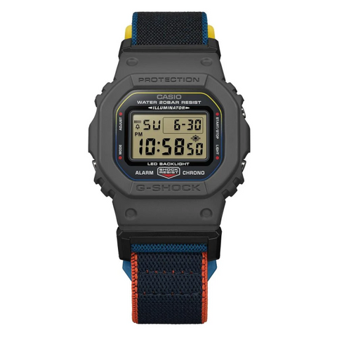 G-SHOCK DW-5600MNC-8A2ER – Montre Multicolore Bracelet Tissu FIDLOCK®