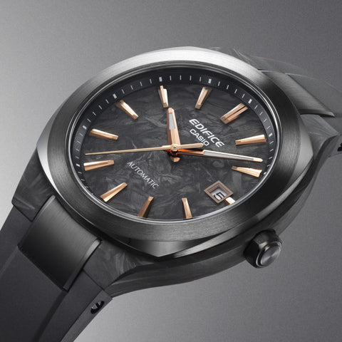 Montre Homme Casio Edifice EFK-200XPB-1AER Automatique | Boîtier & Cadran Carbone Forgé Noir et Index Or Rose