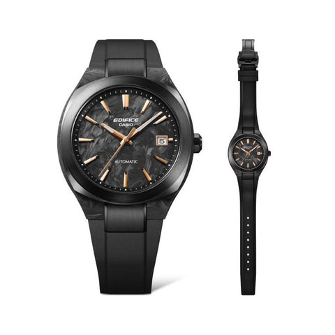 Montre Homme Casio Edifice EFK-200XPB-1AER Automatique | Boîtier & Cadran Carbone Forgé Noir et Index Or Rose