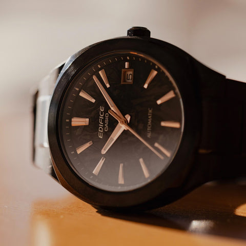 Montre Homme Casio Edifice EFK-200XPB-1AER Automatique | Boîtier & Cadran Carbone Forgé Noir et Index Or Rose