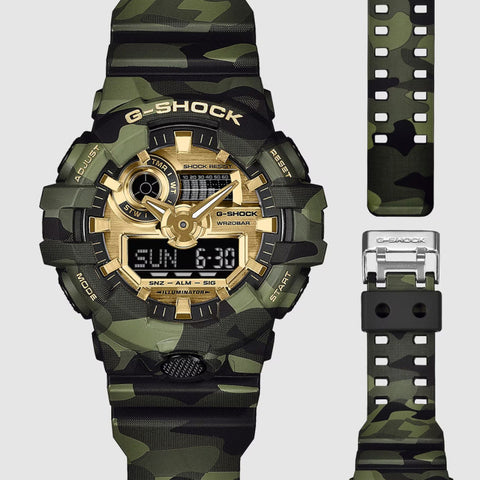 Montre Homme G-SHOCK G-Classic GA-700CMG-3AER | Bold Camo Series Camouflage Vert Imposant & Cadran Or 149,00 €